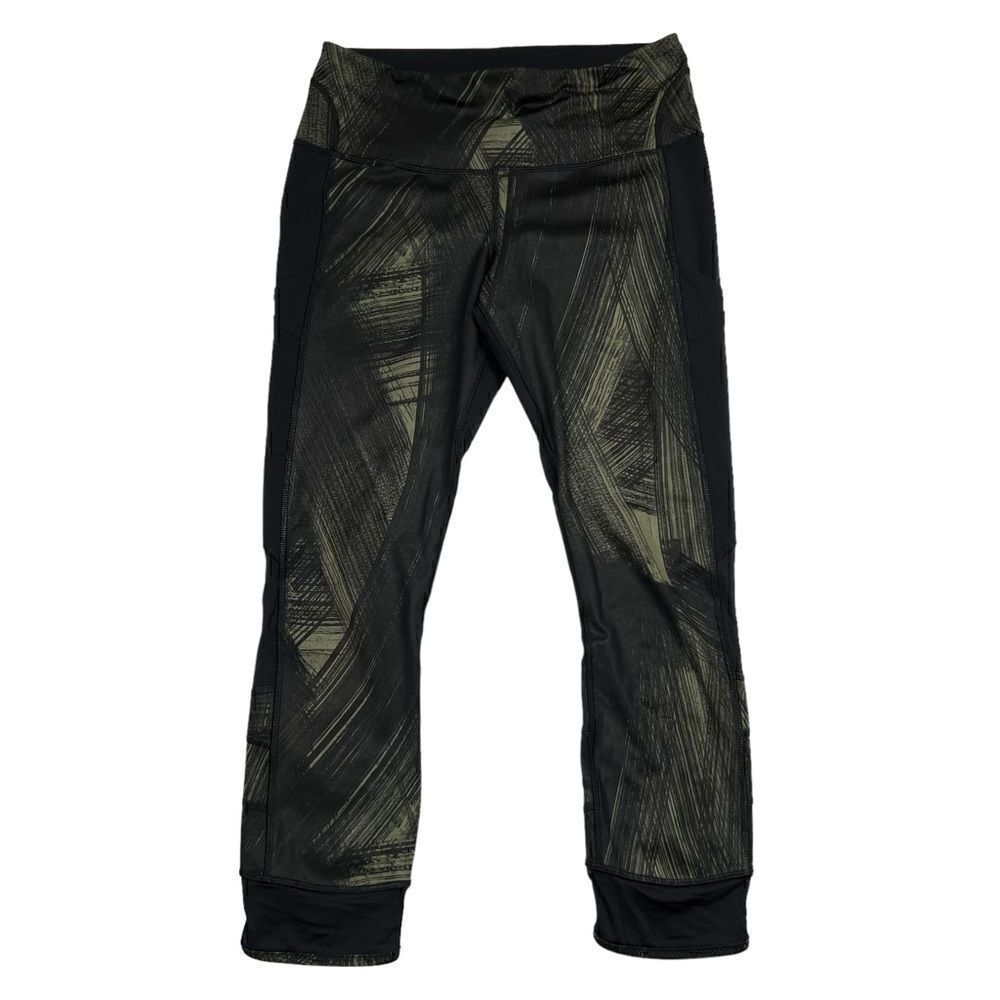Lululemon Fresh Mesh Run Crop Wind Chill Fatigue Green Size 8